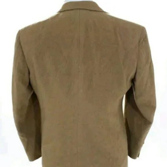 Bill Blass camel hair fur tan light brown blazer 4 - Picture 3 of 5